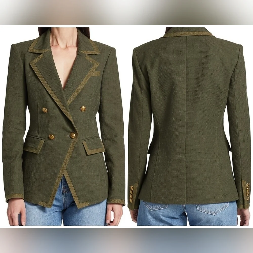 Veronica Beard Edison Dickey Jacket Olive Green